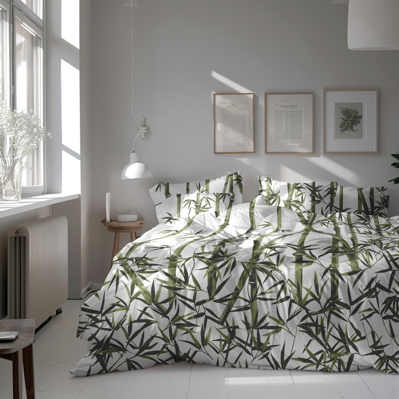Lenjerie de pat dubla King Size, Bamboo, Bedora, 4 piese, 240x240 cm, bumbac satinat 200 TC, multicolor - imagine 7